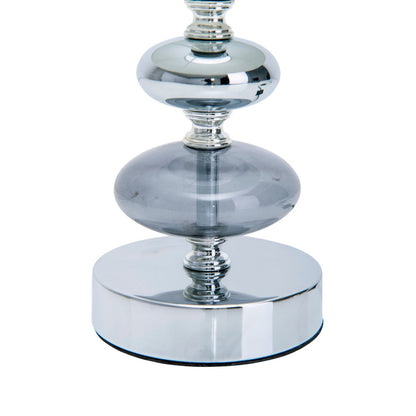 Stof, tafellamp "mali", tafellamp gemaakt van metaal- en textielmateriaal, wit, met E14 -aansluiting, voor eetkamer, woonkamer, gang of kantoor, tafellamp voor woonkamer of eetkamer, bedlamp 28,5 cm hoog