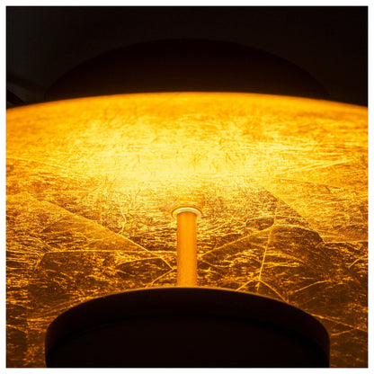 LED -plafondlamp "Firenze" metalen plafondlamp in het zwart en goud, stevig geïnstalleerd, verlichting voor woonkamer, kantoor of de toegangsstang 40 cm diameter