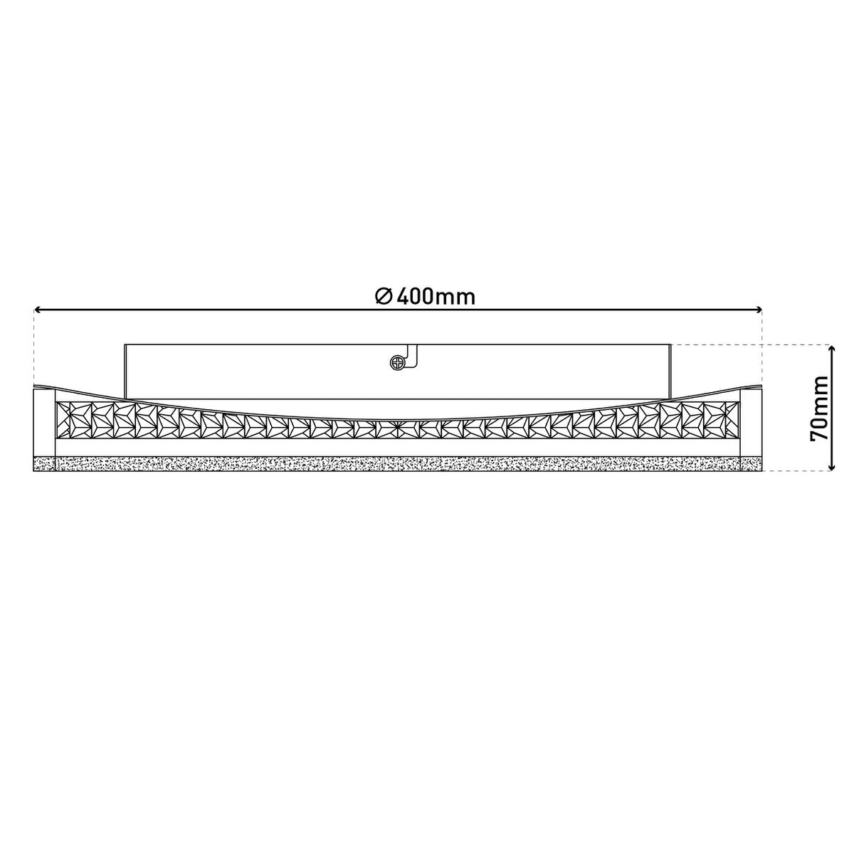 LED -plafondlamp Arany, plafondlamp gemaakt van metaal en plastic in zwart, met stevig ingebouwde LED's, dimbare, 40 cm diameter