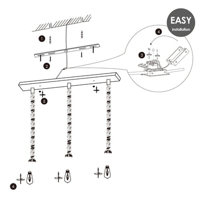 Home Sweet Home hanglamp Leonardo - 3 LED lamp G125 - dimbaar E27 rook