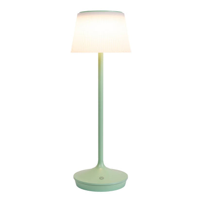 Zonne -batterijlamp "EMMI" 38 cm hoog, paraplu Ø 13 cm, metaal in mint en wit plastic, voor de buitenruimte, dimable CCT.