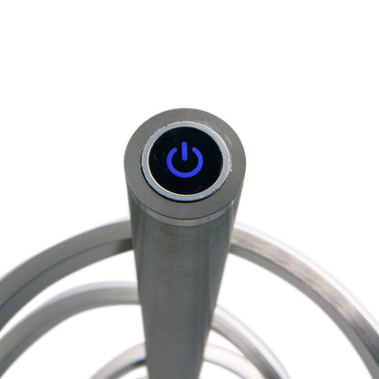 LED staande lamp "Belleza", moderne vloerlamp gemaakt van metaal en plastic in nikkel mat en wit, met stevig ingebouwde LED's, 140 hoog, verlichting voor woonkamer, eetkamer, slaapkamer of kantoor.