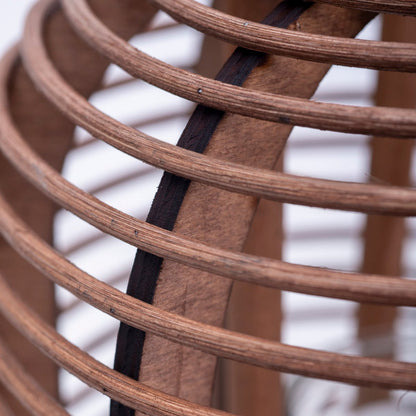 Decollicht "Korbinian" inclusief Solar Led Candle voor tuin en terras, zonnelamp gemaakt van bruin rotan, hoogte 32 cm