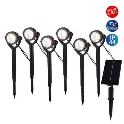 Solar / EarthSpout 6 Set "nomi" ca. 475 cm lang, gemaakt van zwart plastic, warm wit