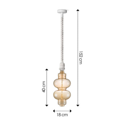 Home Sweet Home hanglamp wit Leonardo Diabolo - G180 dimbaar E27 amber