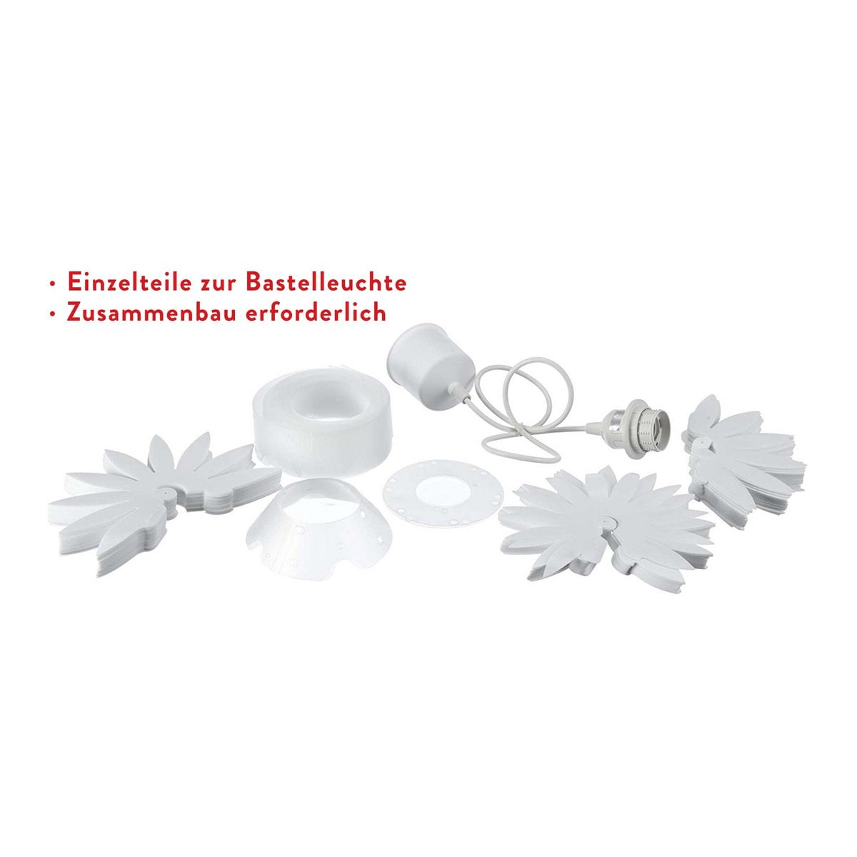 Hanger lamp "lotus" speelde hangende lamp gemaakt van wit plastic, met stevig geïnstalleerde LED's en een Øvon ca. 47 cm