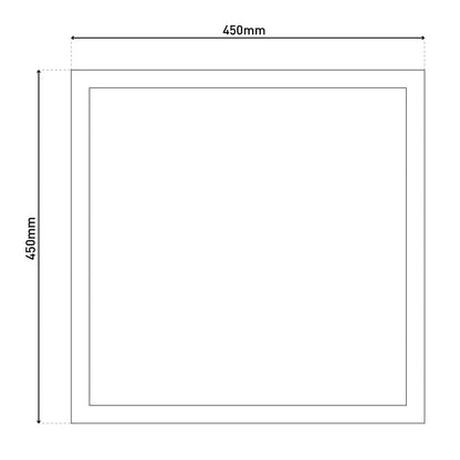 LED -paneel plafondlicht "Nico", functionele metalen plafondlamp en plastic in het wit, met vaste LED's en vele functies, ideaal voor kantoor, oefening of workshop, ca. 45 x 45 cm