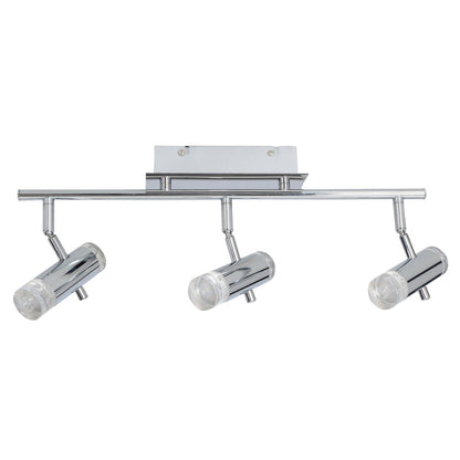 LED -plafondlicht "Garda" 46 cm lang, met geïntegreerde LED's, gemaakt van chroom -gekleurd metaal en acryl