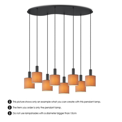 Home Sweet Home Zwarte ovale metalen Hanglamp 8L - 100/34.4/117.5CM