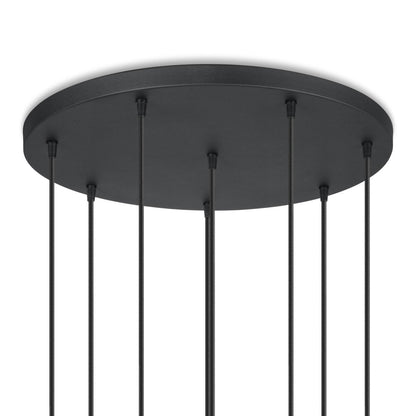 Home Sweet Home Plafondrozet XXL metaal zwart 8 lichts
