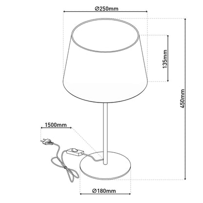 Tafellamp "Bologna" H: 45 cm beige