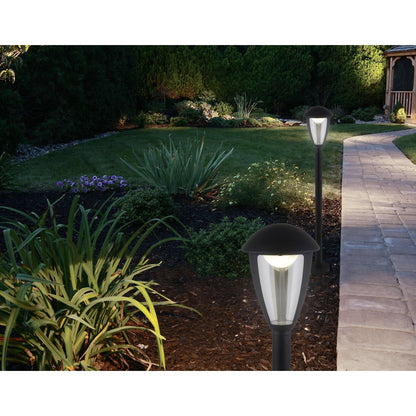 LED Buitenbasisbasis "Clint", gemaakt van metaal en plastic in het zwart, met geïntegreerde LED, padlichten