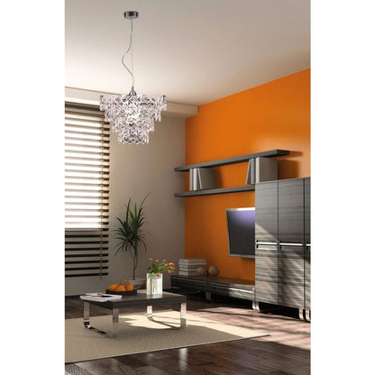 Acryl hanger lamp "fancy", moderne kroonluchter gemaakt van metaal en plastic in chroom, met E27 -versie en een Øvon 38 cm