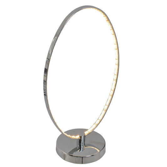 LED -tafellamp 44 cm, chroom -gekleurd metaal, geïntegreerde LED's.