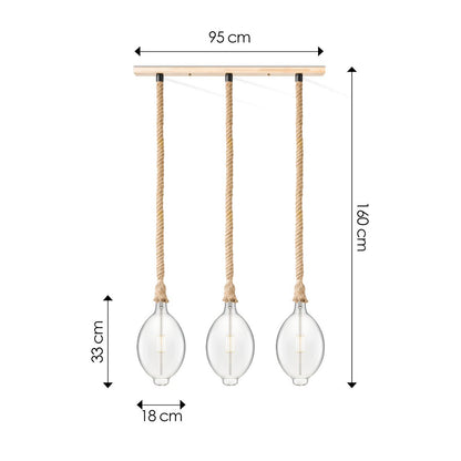 Home Sweet Home hanglamp Leonardo Ovaal - 3L G180 - dimbaar E27 helder