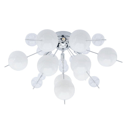 Plafondlamp "explosie" wit gemaakt van metaal en glas, G9 -versies, plafondlamp voor eetkamer, woonkamer, gang of kantoor, Ø57 cm