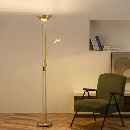 Home Sweet Home R7s + G9 LED Uplight Vloerlamp - Klassiek Goudbrons