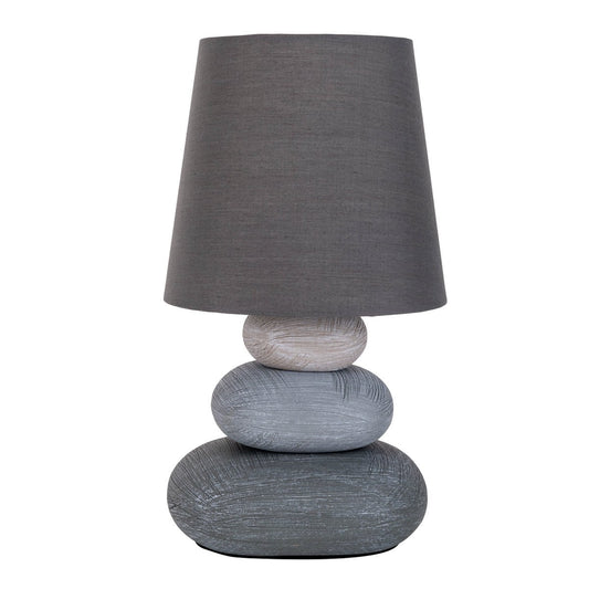 Keramische tafellamp "Stoney", keramische tafellamp in grijs, met E14 -aansluiting, tafellamp voor eetkamer, woonkamer, gang of kantoor, of als bedlamp, 31 cm hoog