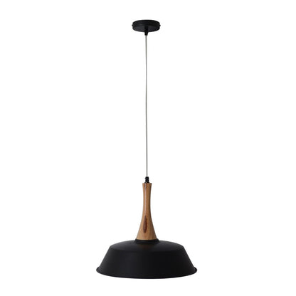 Hanger lamp "culum" Ø 36 cm gemaakt van metaal in zwart en koper, met hout, E27