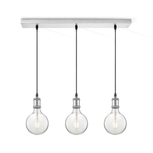 Home Sweet Home Hanglamp Basic Vintage - Geborsteld staal -66x12x109cm