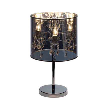 Deko-Table Light "Marella" 56 cm hoog, Ø 33 cm, gemaakt van metaal, film en acryl in de kleuren chroom en helder.