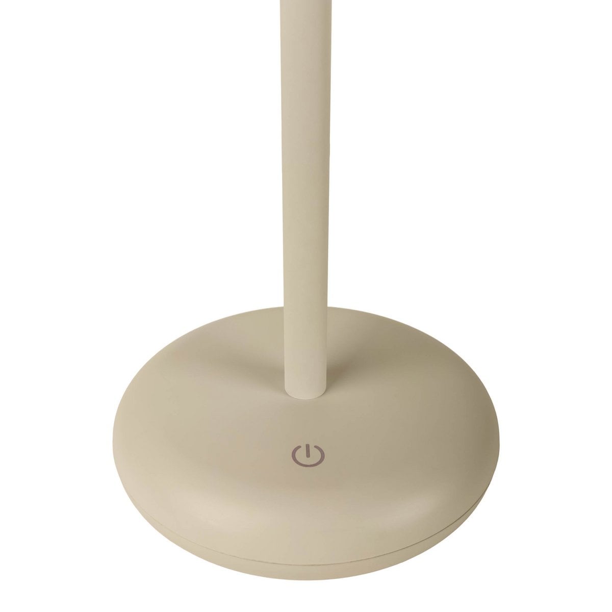 Noteloze tabletlicht "Pasi" voor buiten en binnen, gemaakt van metaal en plastic in beige, dimable, met aanraking en geheugenfunctie, ca. 26 cm hoog