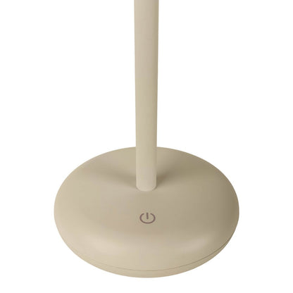 Noteloze tabletlicht "Pasi" voor buiten en binnen, gemaakt van metaal en plastic in beige, dimable, met aanraking en geheugenfunctie, ca. 26 cm hoog