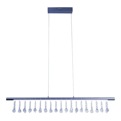 Led hanglamp "nobilis" lengte ongeveer 100 cm, gemaakt van metaal en plastic in grijs, met stevig gebouwd -in LED's, verlichting voor woonkamer, eetkamer of kantoor