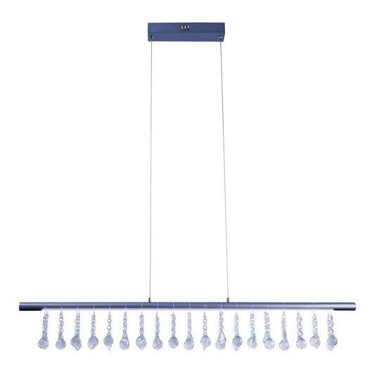 Led hanglamp "nobilis" lengte ongeveer 100 cm, gemaakt van metaal en plastic in grijs, met stevig gebouwd -in LED's, verlichting voor woonkamer, eetkamer of kantoor