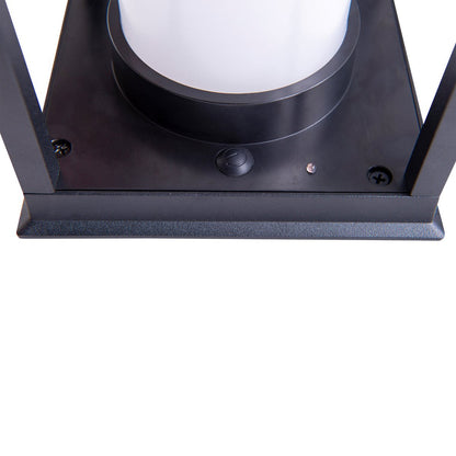 LED -camping/plintlamp H: 28 cm, voor buiten, plintlamp - metaal en plastic in het zwart, met geïntegreerde LED