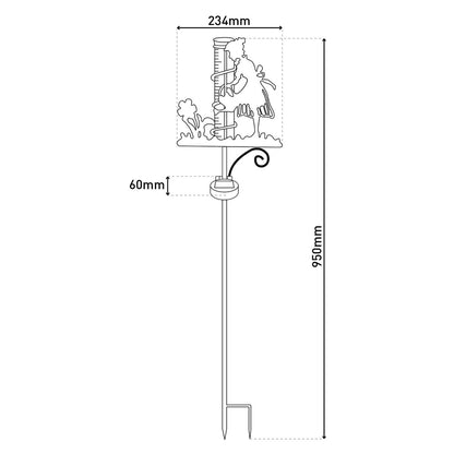 LED Solar Earth Skewers H: 95 cm, voor buiten, spiesjes gemaakt van metaal en glas en plastic in bruin, met geïntegreerde LED