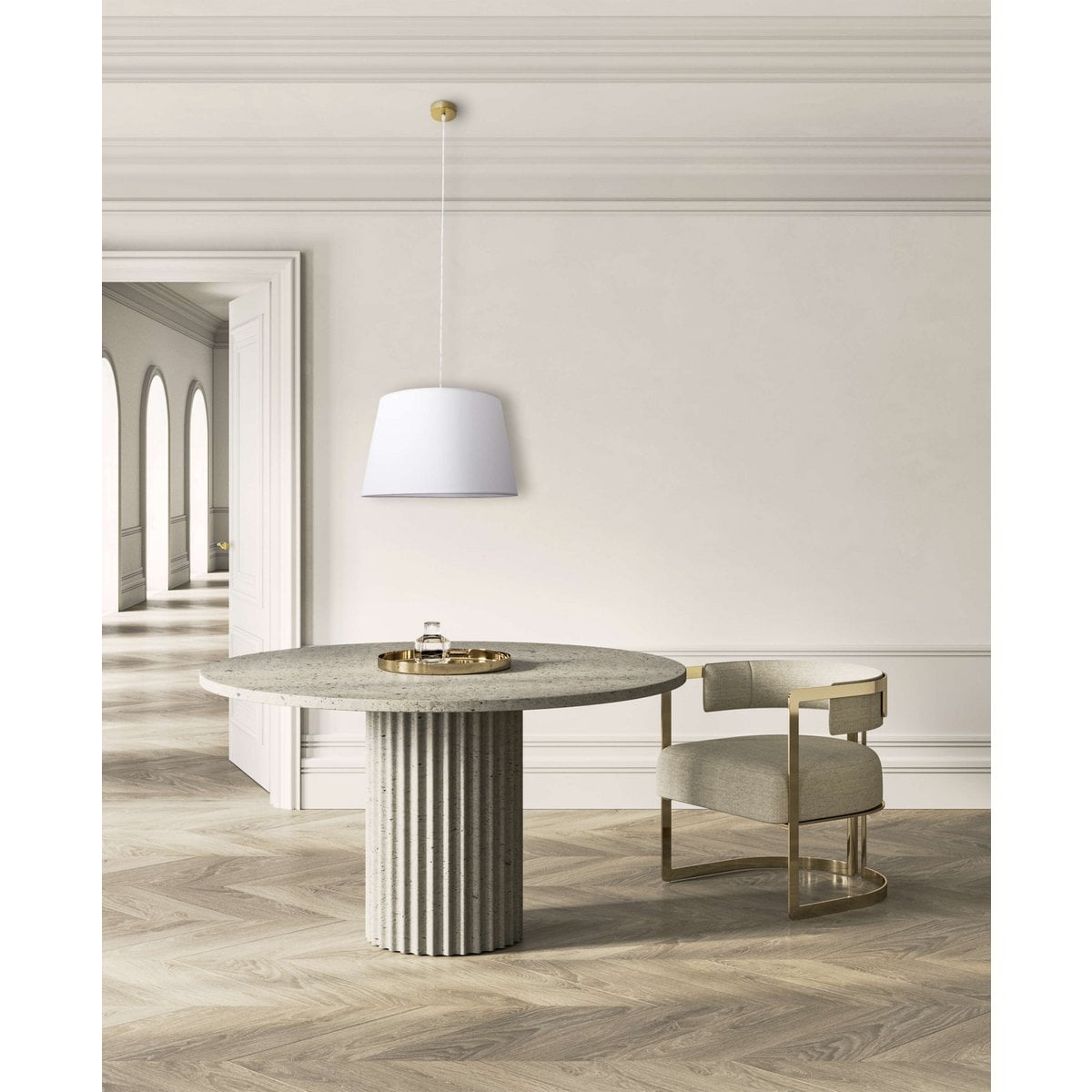 Hanger lamp "bologna" beige/messing