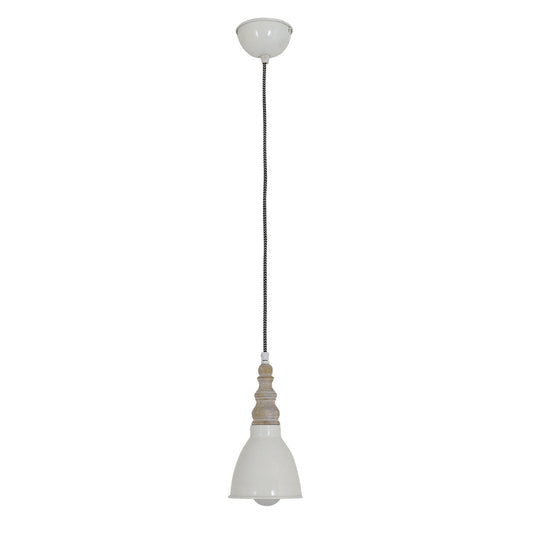 Metal hanglamp "Delhi" retro klassiek gemaakt van metaal en natuurlijke materialen in beige, e27