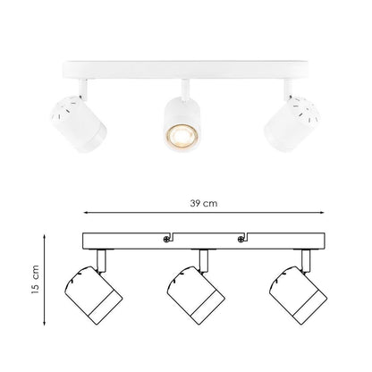 Home Sweet Home LED Opbouwspot Manu 3 - incl. dimbare LED lamp - wit