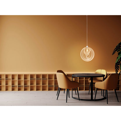 Hanger lamp "Armella" Ø 40 cm, 1x E27 (niet inbegrepen) gemaakt van hout en plastic, voor eetkamers, woonkamer, kantoor, kinderkamer