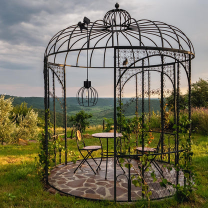 Solar / hanger lamp "rooster" gemaakt van zwart metaal, Ø 20 cm, inclusief stevig geïnstalleerde lampen, warm wit, voor de buitenruimte