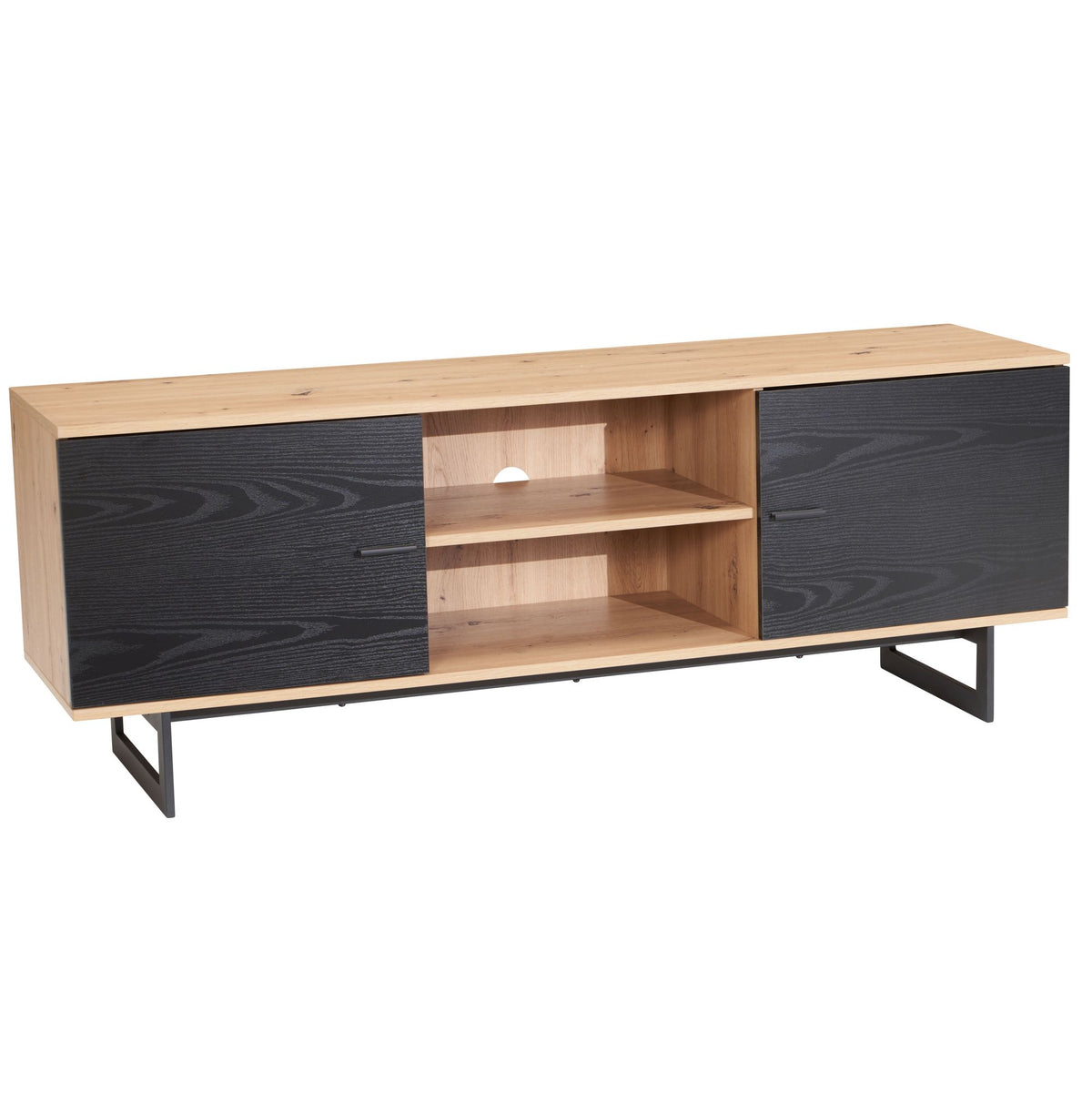 Lowboard Eiken Decor Zwart 150x55x40 cm - Design TV-kast