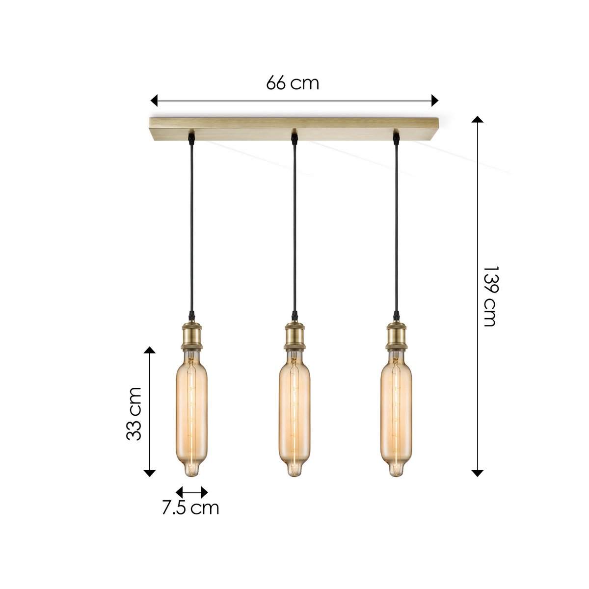 Home Sweet Home hanglamp vintage Tube LED 3L G125 dimbaar E27 oranje