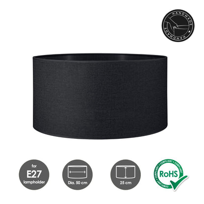 Home Sweet Home Lampenkap Canvas dark grey - B:50xD:50xH:25cm