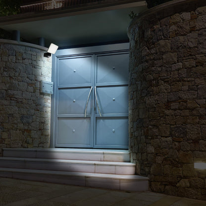 LED externe wandlamp "Jaro" met 360 ° bewegingsdetector, gemaakt van plastic in antraciet, met geïntegreerde LED