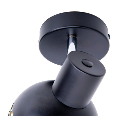 1er muur- en plafondlamp, plek "casco" gemaakt van metaal in zwart en goud, met E27 -aansluiting, 23 x 12 x 14 cm. Stijlvolle verlichting voor woonkamer, eetkamer of keuken.