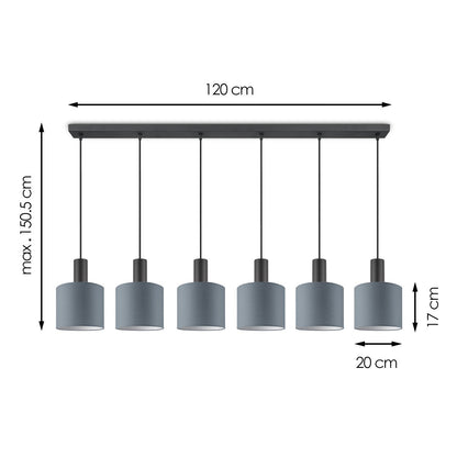 Home Sweet Home hanglamp Bling-Xxl Beam 6L-Grijs-20cm
