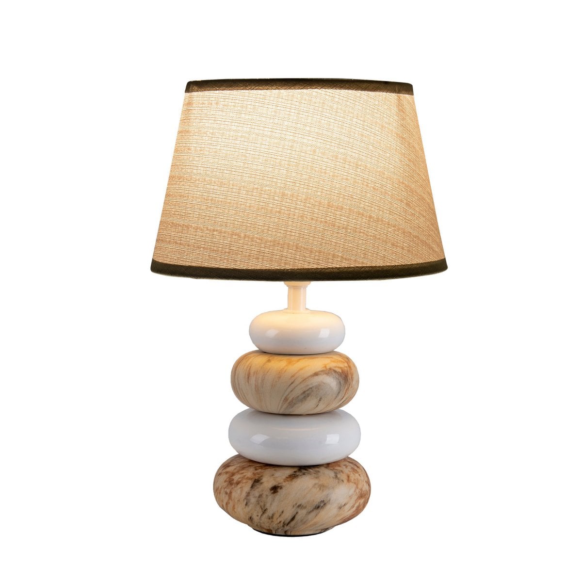 Keramische tafellamp "Stoney", keramische tafellamp in bruin, met E14 -aansluiting, tafellamp voor eetkamer, woonkamer, gang of kantoor, of als een bedlamp, 31 cm hoog
