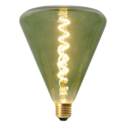 LED -lamp "Dilly" E27 -versie, 4 watt, metaal en glas in groen