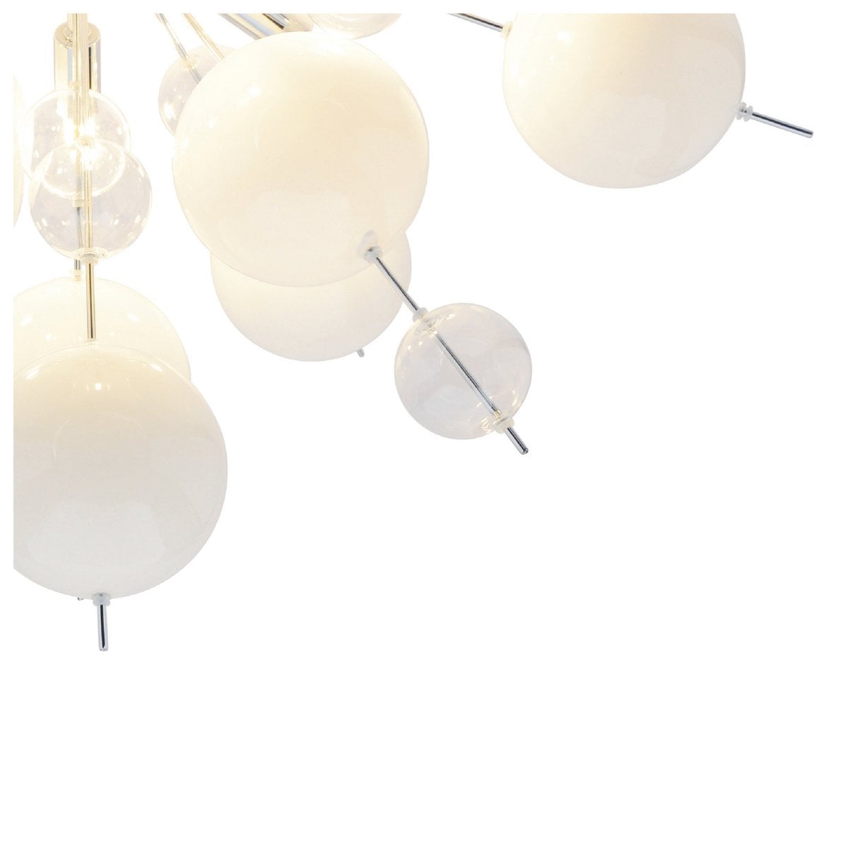 Plafondlamp "explosie" wit gemaakt van metaal en glas, G9 -versies, plafondlamp voor eetkamer, woonkamer, gang of kantoor, Ø57 cm