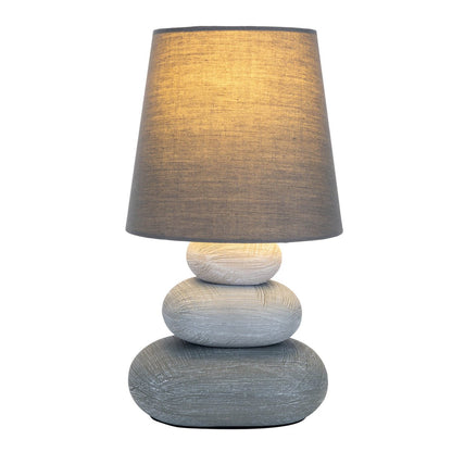 Keramische tafellamp "Stoney", keramische tafellamp in grijs, met E14 -aansluiting, tafellamp voor eetkamer, woonkamer, gang of kantoor, of als bedlamp, 31 cm hoog