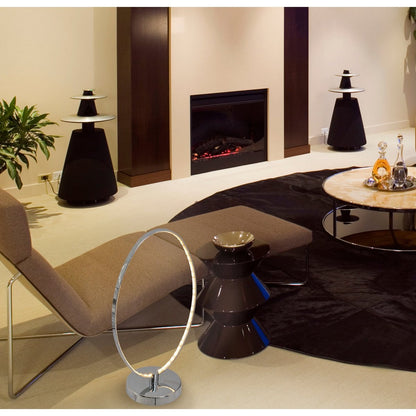 LED -tafellamp 44 cm, chroom -gekleurd metaal, geïntegreerde LED's.