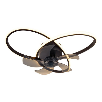 Modern LED -plafondlicht "Riccio" inclusief ventilator, nachtlichtfunctie, dim- en lichttemperatuurinstelling is uitgerust met stevig geïnstalleerde LED's en heeft een geschatte Øvon 58 cm.