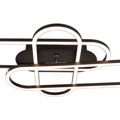 LED CCT -plafondlicht "Carlon" gemaakt van Matt Black Aluminium en Plastic, met geïntegreerde LED, 120 cm lang