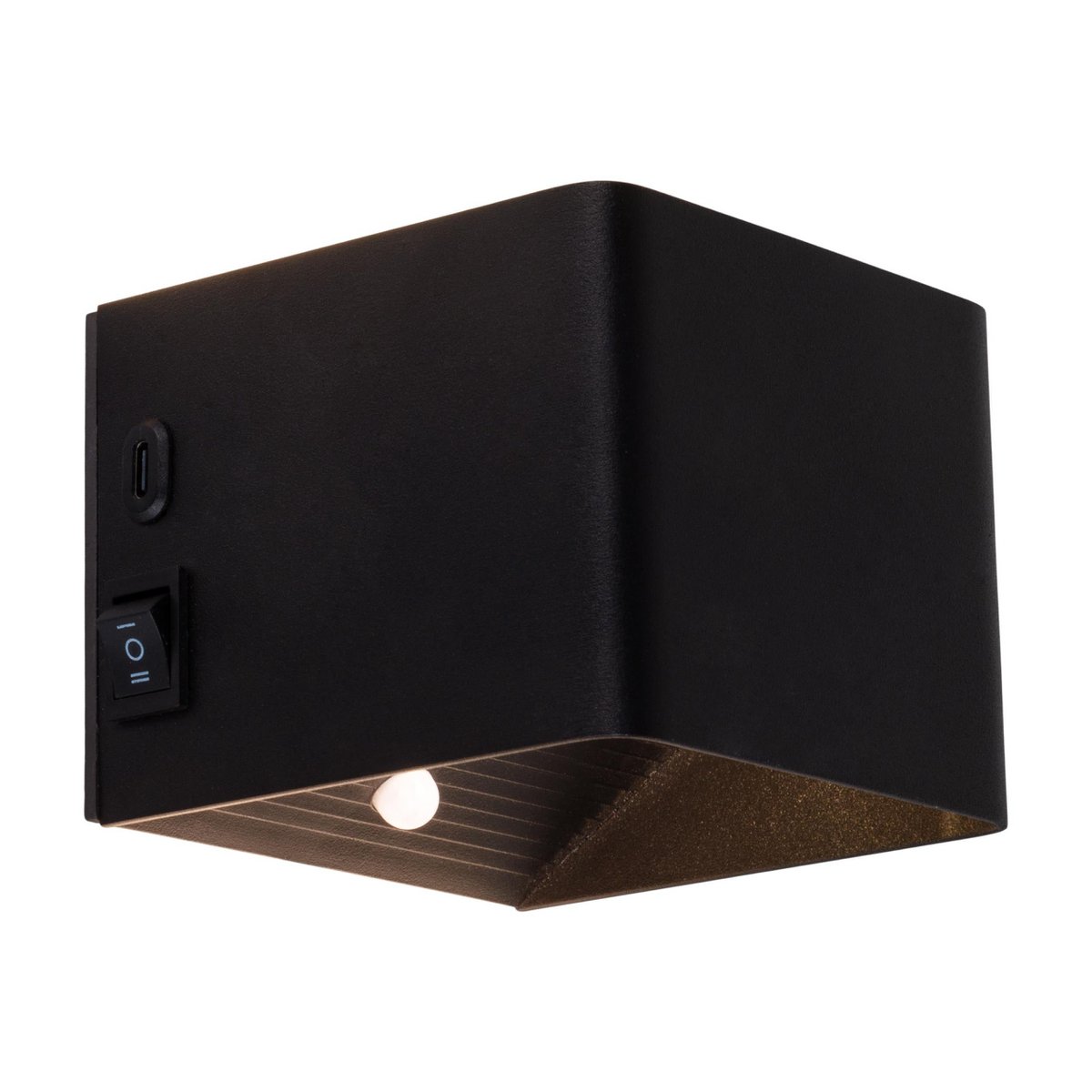Cordy-wall licht "kubus" magnetisch, ca. 10 x 10 cm, gemaakt van black metal, met bewegingssensor